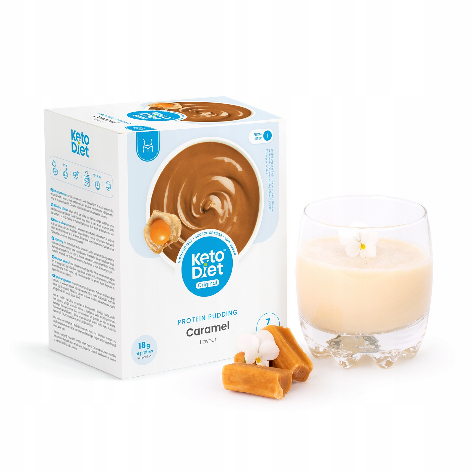 KetoDiet Proteinový pudink příchuť karamel (7 porcí)