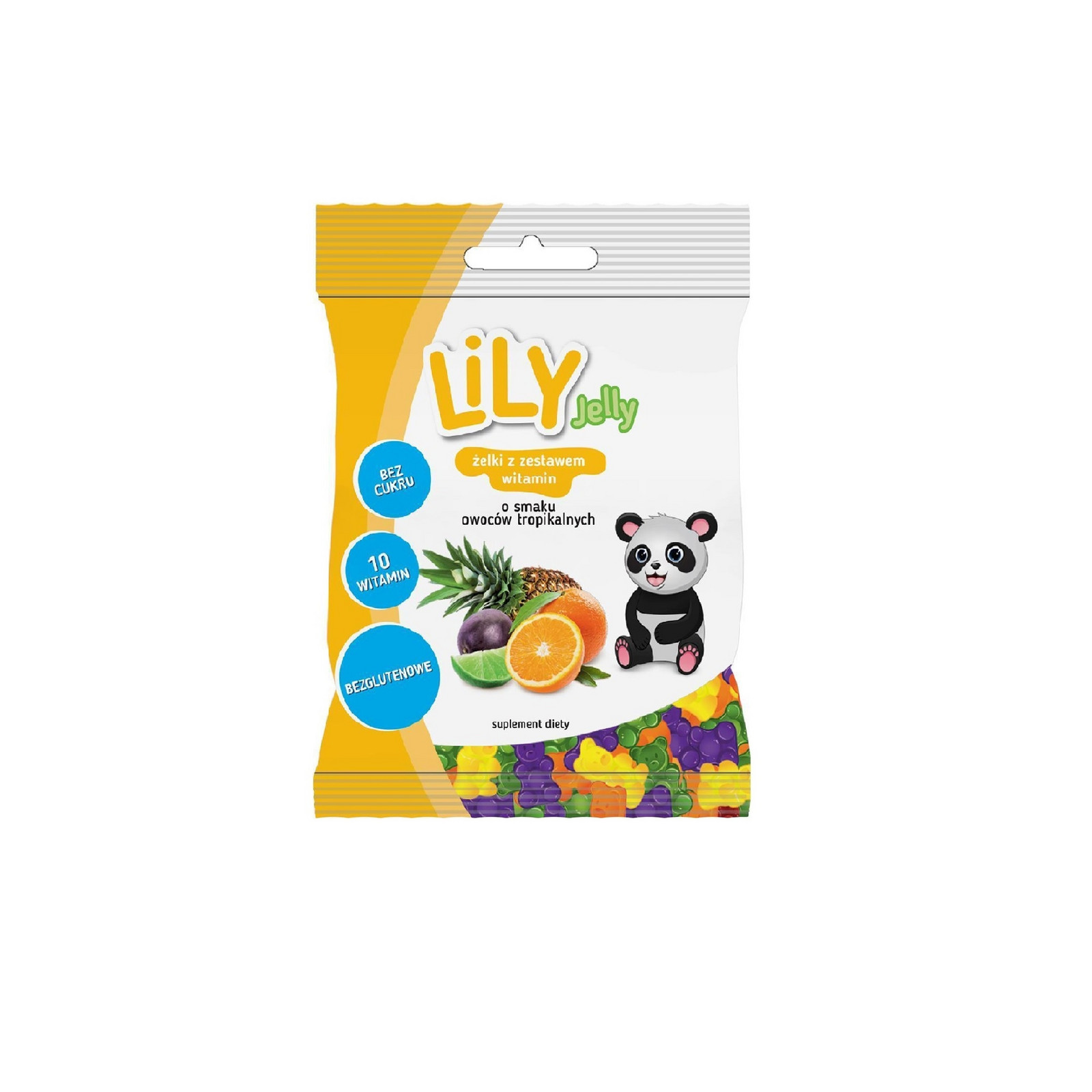 Lily Želé Bonbony s vitamíny a příchutí tropického ovoce 80 g Set: 12 ks