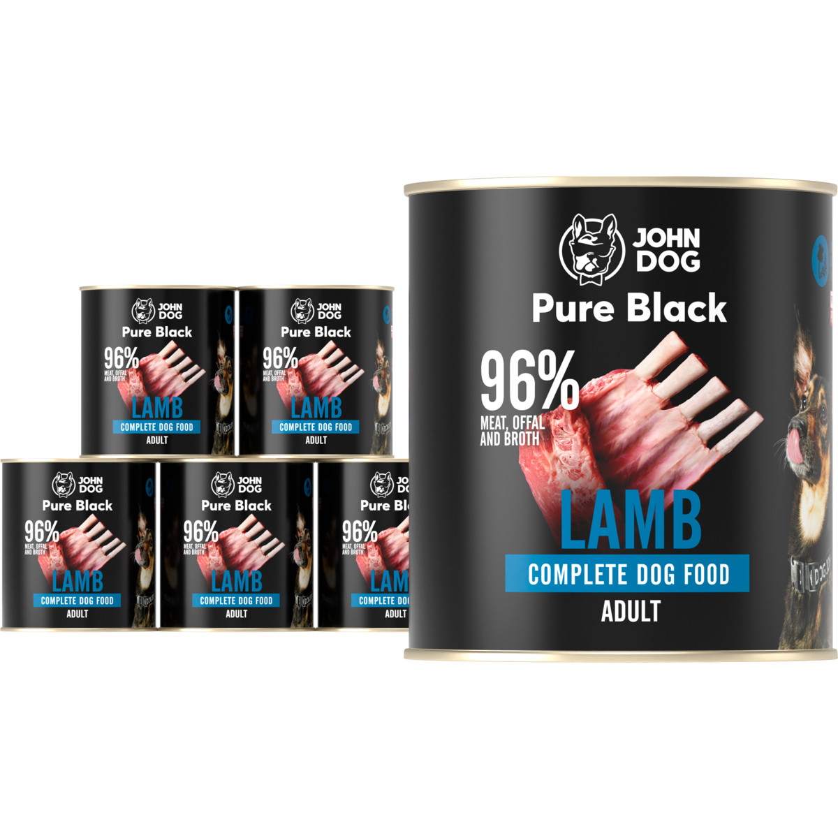 Krmivo bez obilovin Pure Black s jehněčím 6 x 800 g
