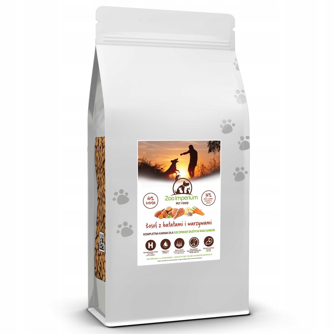 Suché Krmivo pro štěňata Zoo Imperium Junior Losos Batáty Grain Free 6 kg