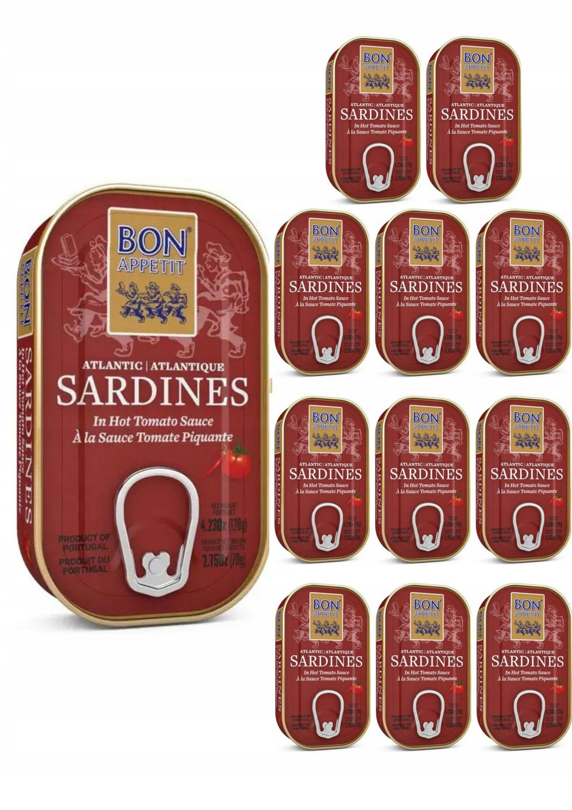 12 x Sardinky z Portugalska v pikantní rajčatové omáčce 120 g Bon Appetit