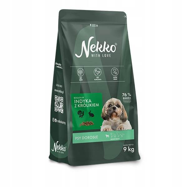 Nekko krmivo pro dospělé psy malých plemen Krůta Králík bez obilovin 9 kg