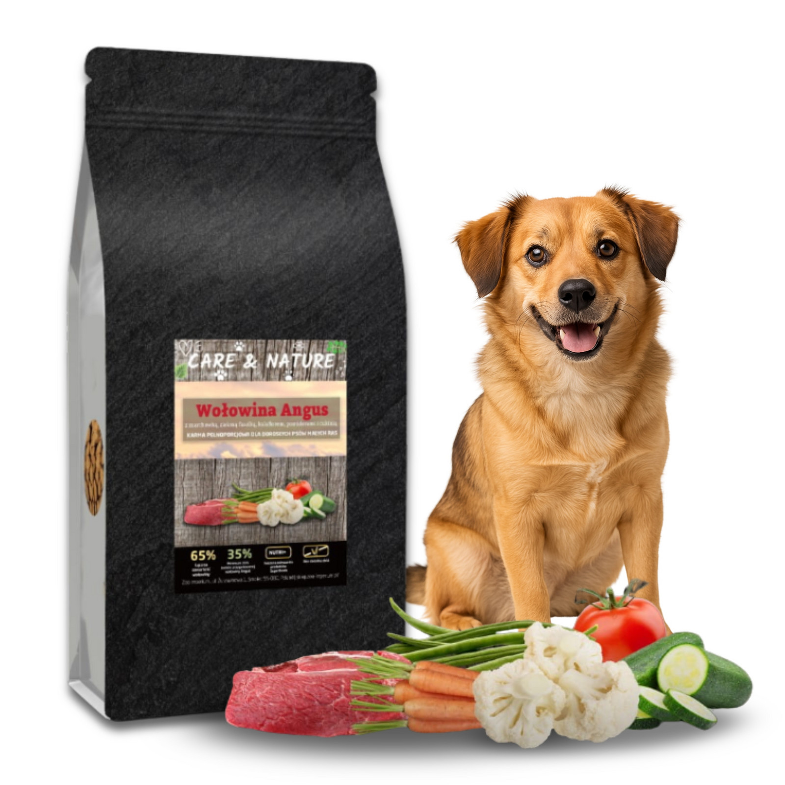 Suché Krmivo pro malé psy bez obilovin Care and Nature Hovězí maso Angus 65% 6 kg