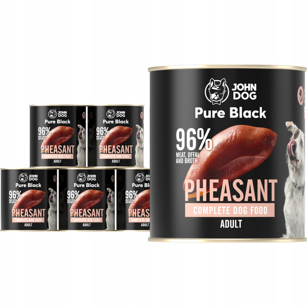 Mokré krmivo John Dog Pure Black s bažantem 6x800 g