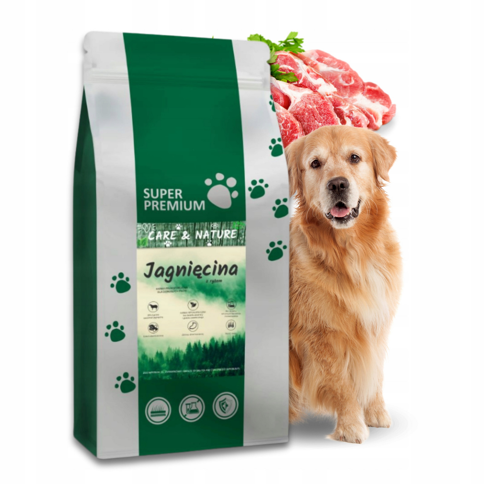 Suché Krmivo pro dospělé psy Care and Nature Adult jehněčí rýže 12 kg