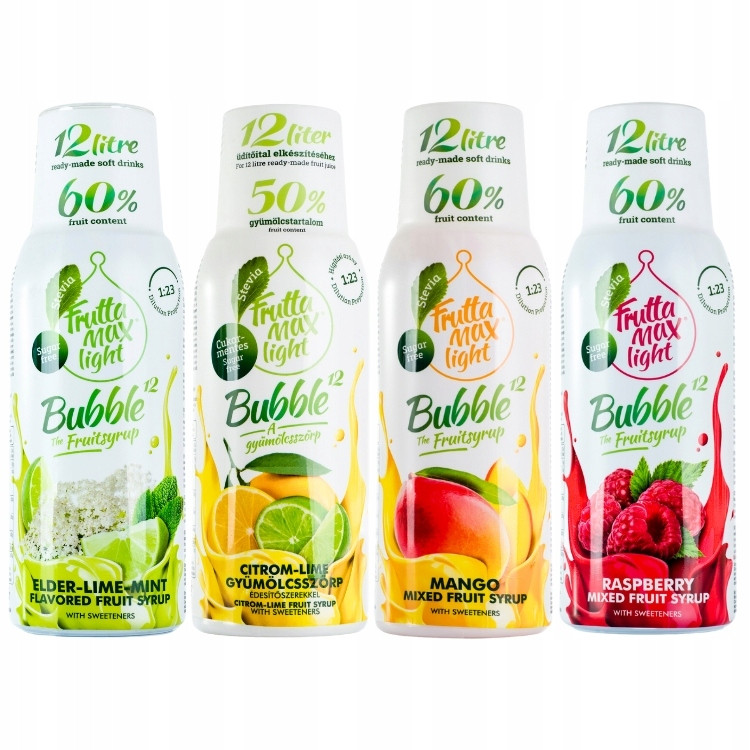 Sirup do vody koncentrát Fruttamax sada 4 x 500 ml Ovocná Verze LIGHT6