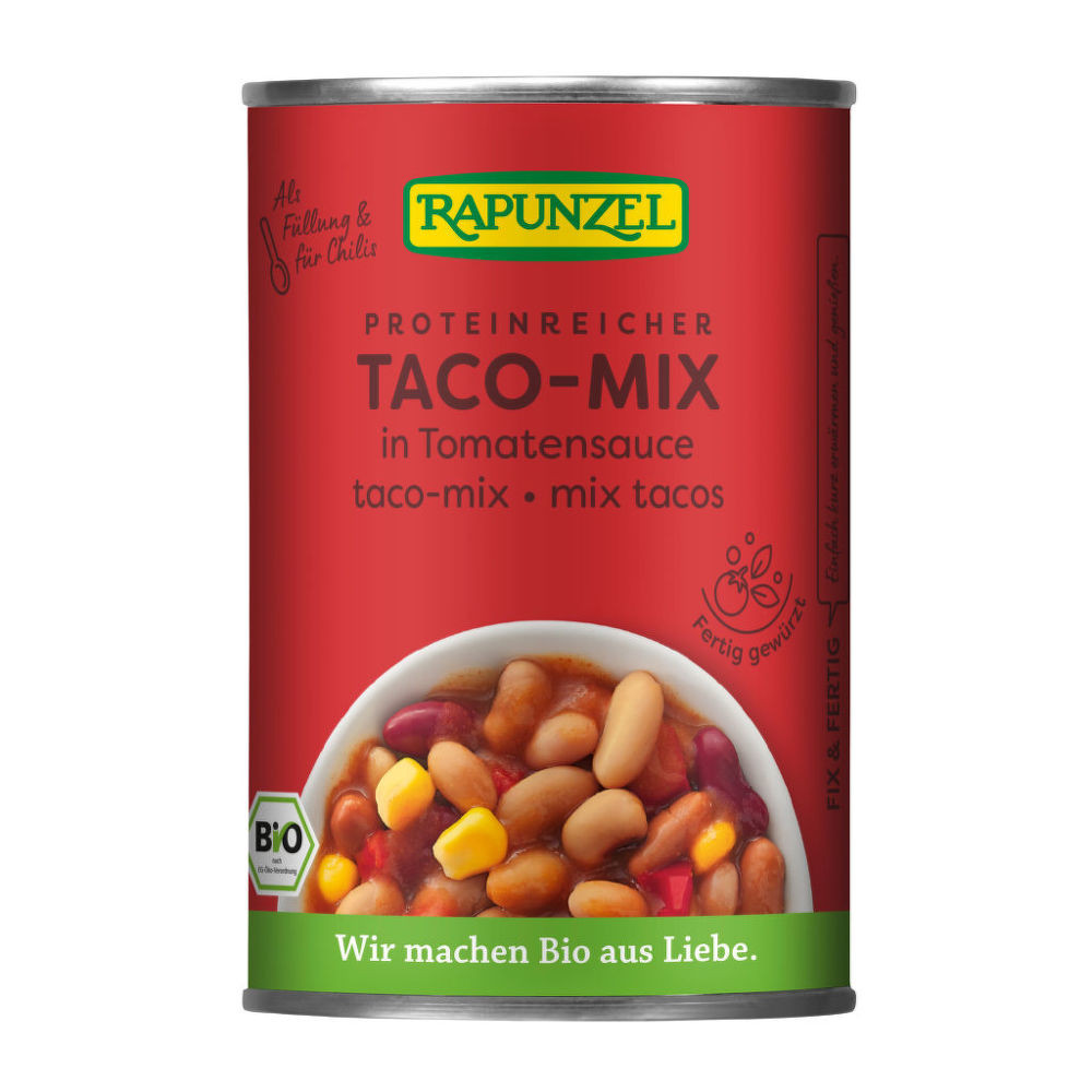 Směs fazolí sterilovaná Taco-Mix 400 g BIO   RAPUNZEL