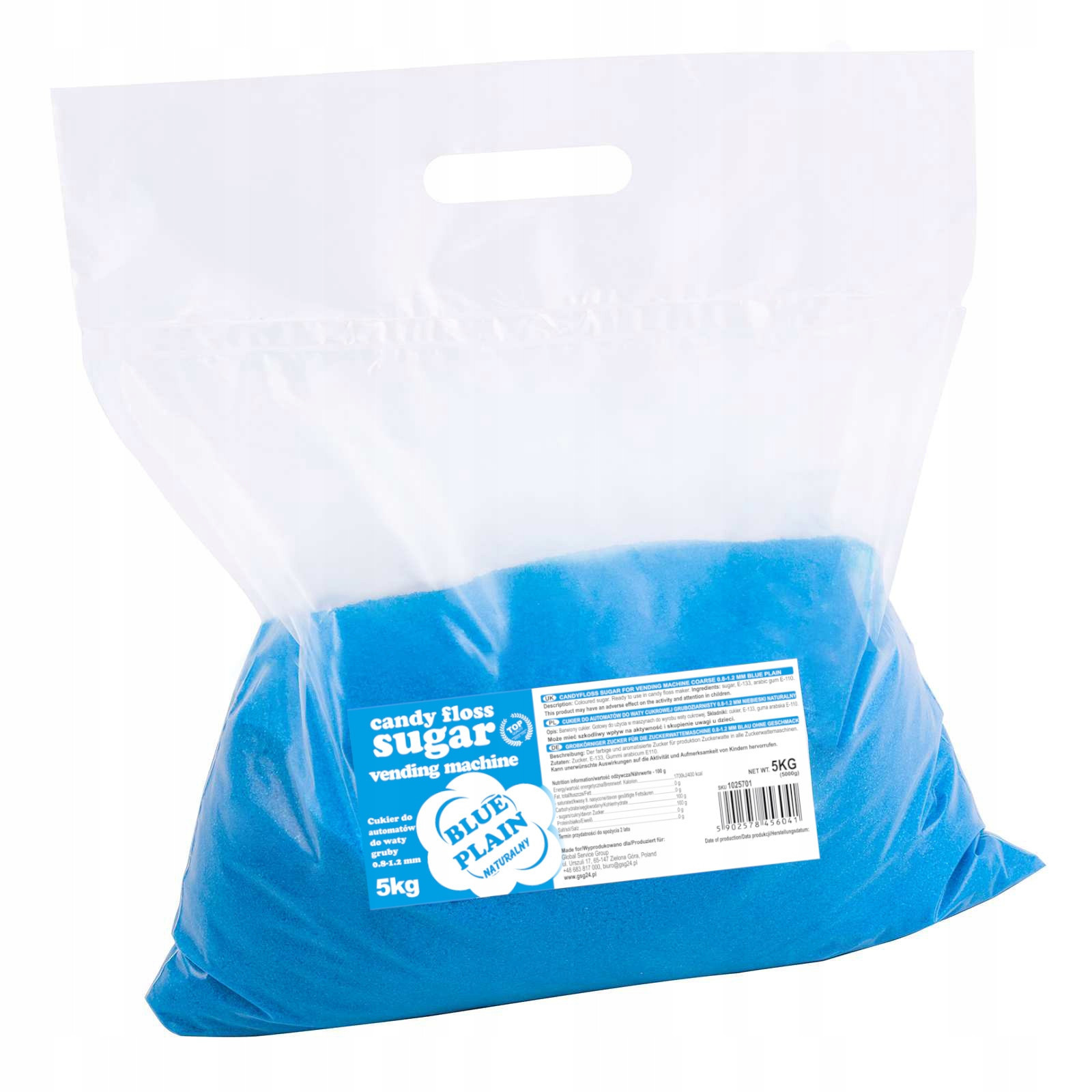 Cukr do automatu na cukrovou vatu granulace 0.8-1.2 mm přírodní příchuť 5 kg