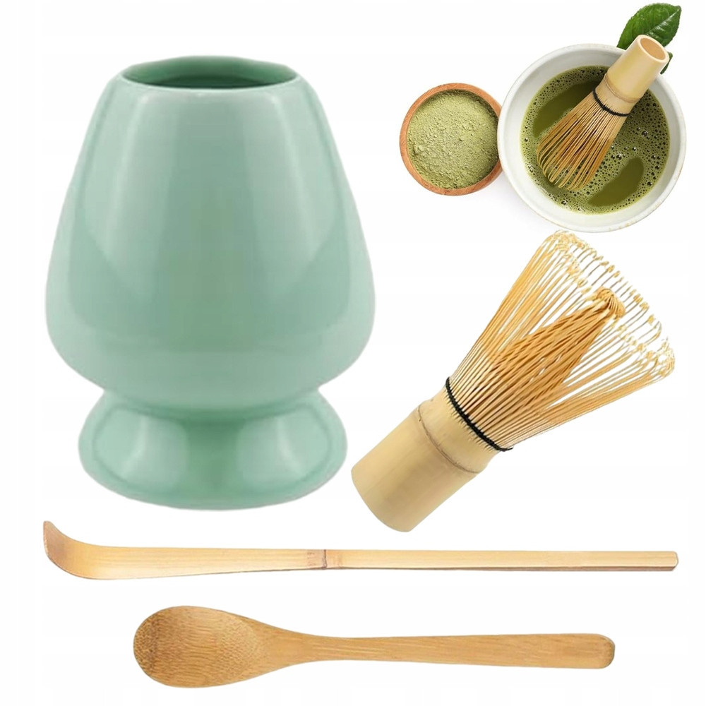 Bambusová Metla Na Matchu Chasen Lžíce Chashaku Prémiový Stojan