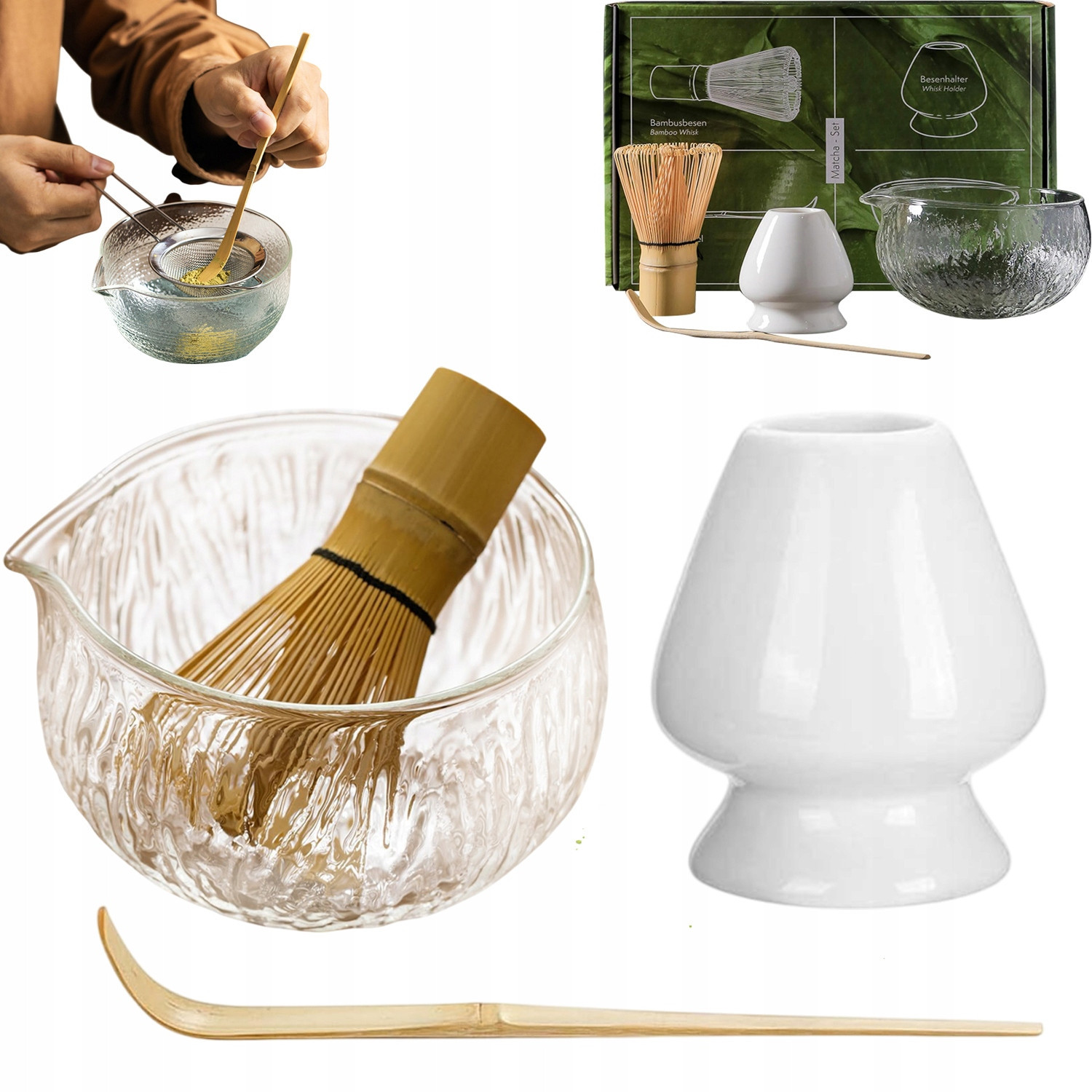 Bambusová Šlehací Metla 4V1 Sada Chasen Metla Na Matchu Matcha Premium