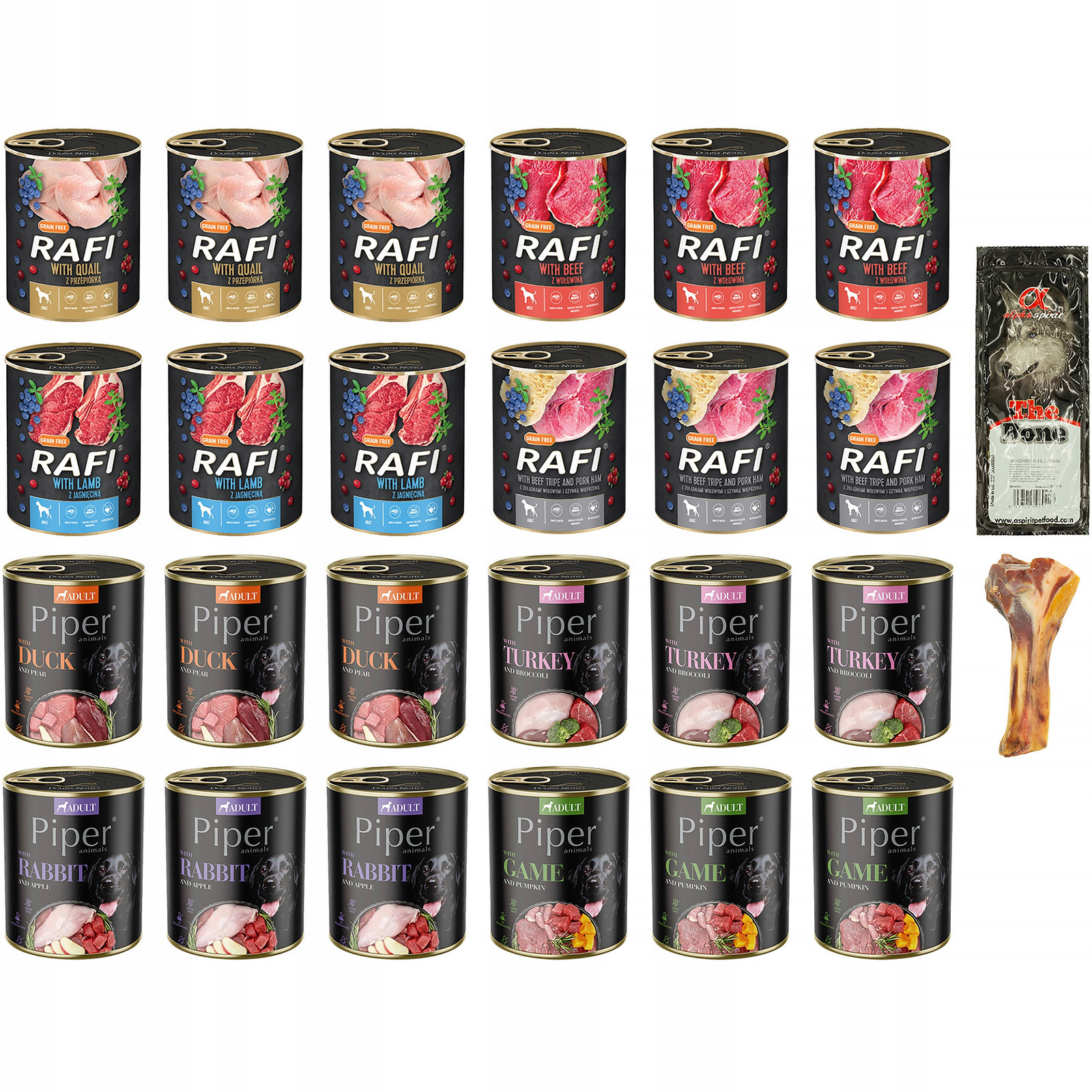 Krmivo Dolina Noteci Piper Rafi 24x800g mix chutí Dárek