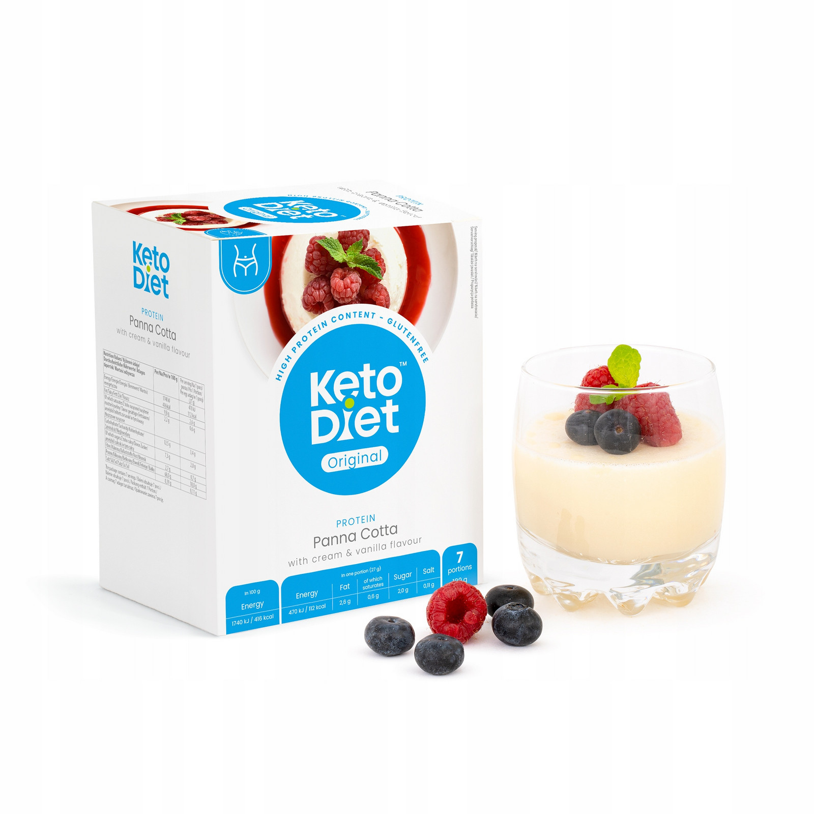 KetoDiet Proteinová panna cotta příchuť smetana a vanilka (7 porcí)