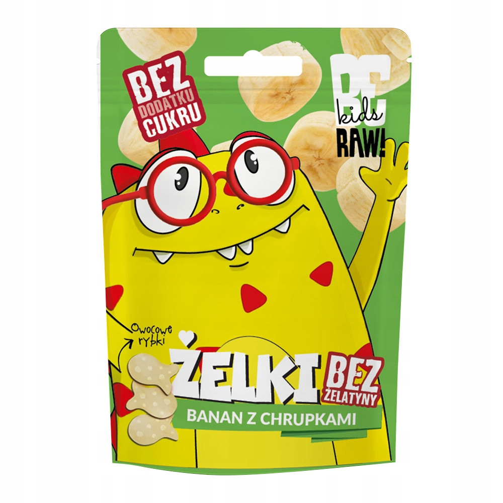 Purella Želé Bonbony bez přidaného cukru Banán s křupkami 35 g Set: 10 ks