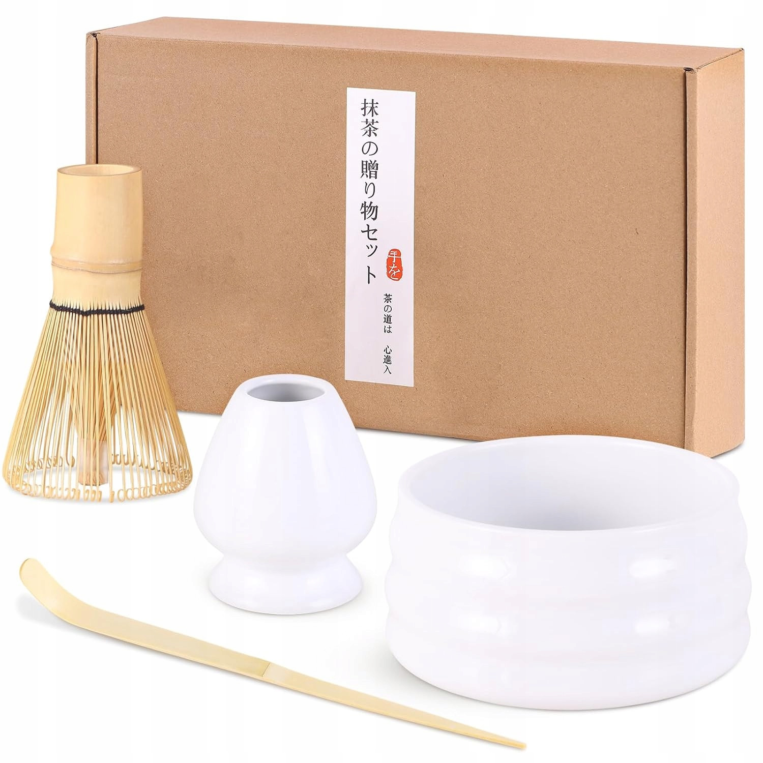 Bambusová Dárková Sada Metla Štětec Na Čaj Matcha