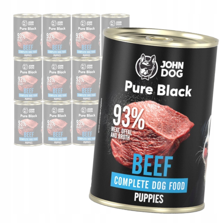 John Dog Pure Black Mokré Krmivo S Hovězím Masem Pro Štěňata 24x400g