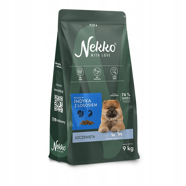 Nekko krmivo pro štěňata středních a velkých plemen Krůta Losos bez obilovin