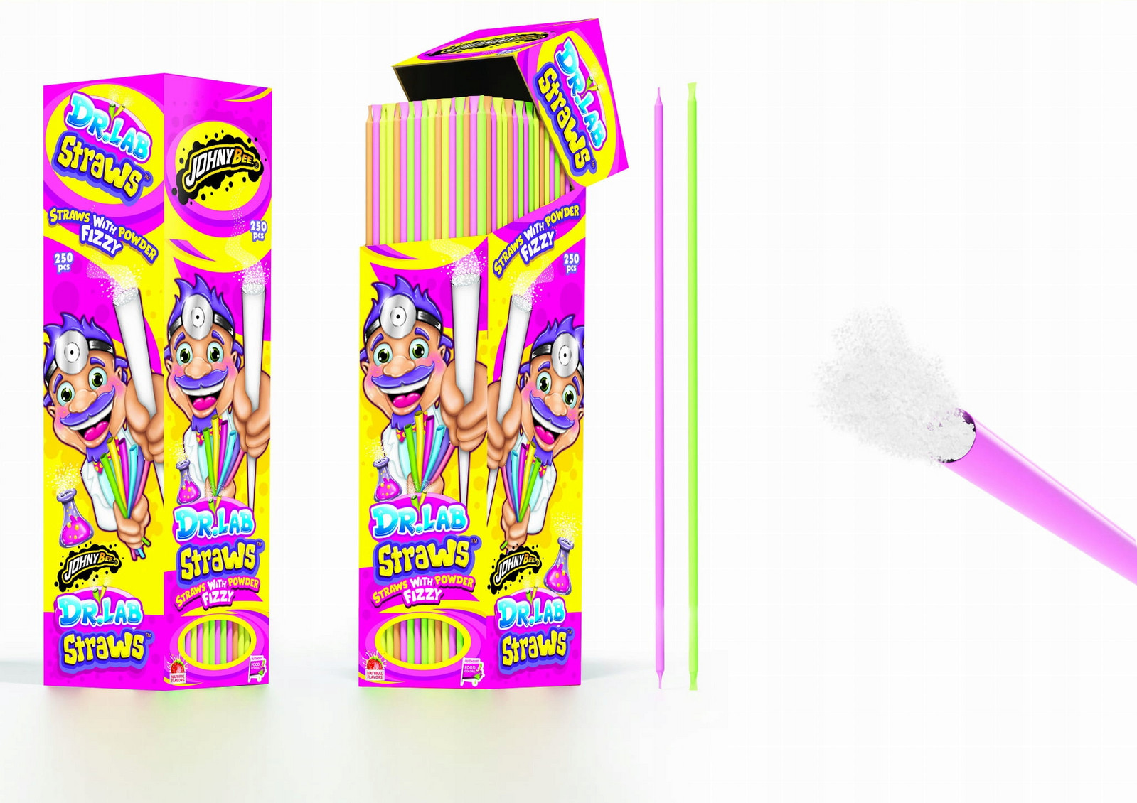 Johny Bee Oranžádka Dr. Lab Straws 7,5G X 250 Ks,