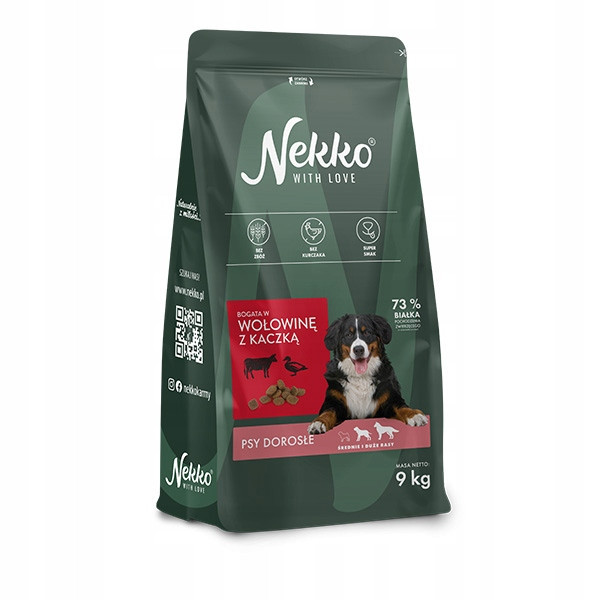 Nekko Hovězí kachna krmivo pro dospělé psy středních a velkých plemen