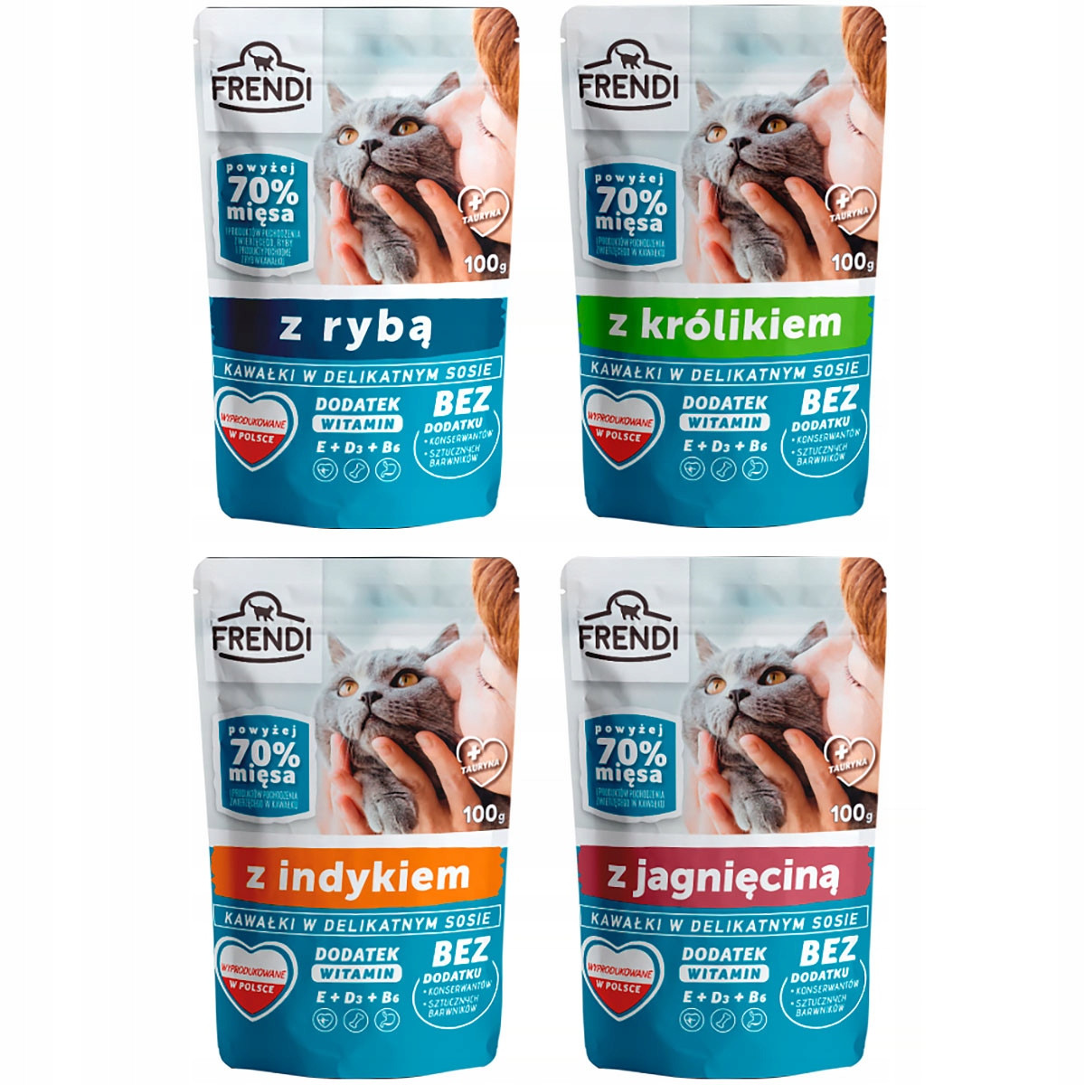 Mokré krmivo pro kočky Frendi v omáčce s mix chutí v sáčcích 96 x 100 g