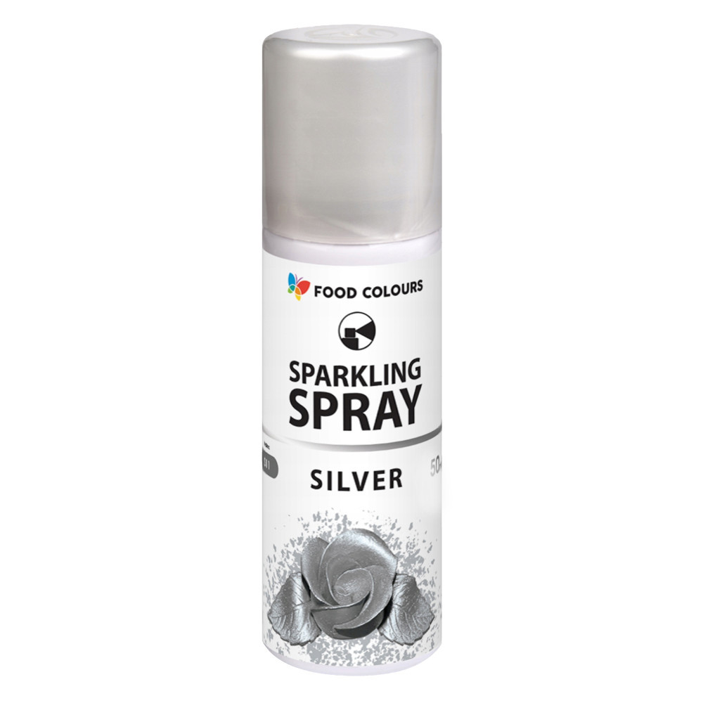 Potravinářské barvivo ve spreji 250ml Stříbrná Food Colours Jedlá v Aerosolu