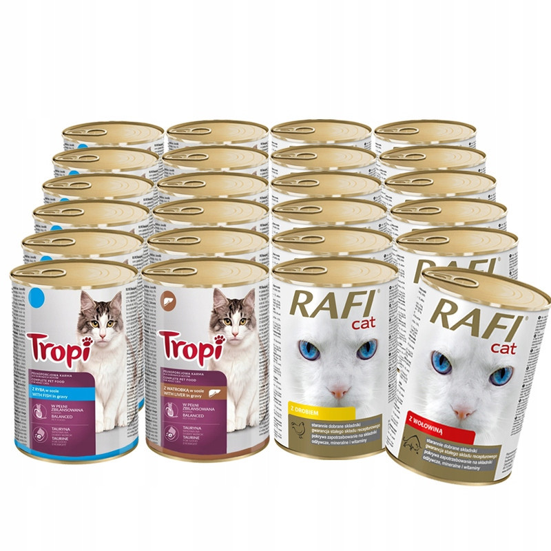 Rafi Cat Tropi Kousky v omáčce Mix chutí Mokré krmivo pro kočky 24x415 g