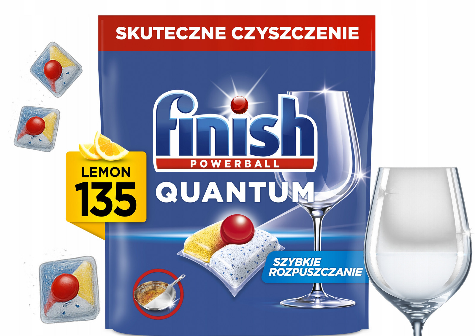 Kapsle do myčky nádobí Finish Quantum All In 1 Lemon 135 ks