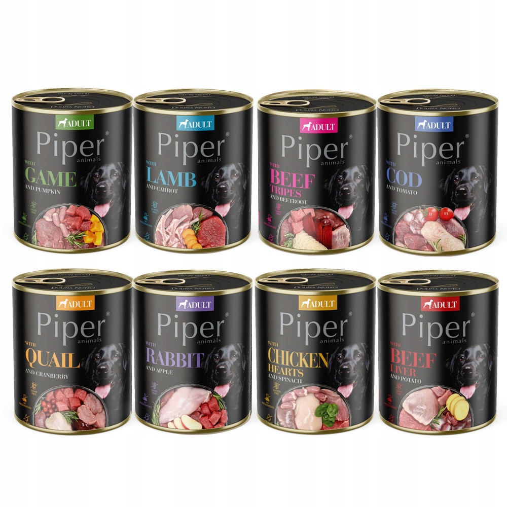 Vlhké krmivo pro psy Piper Animals 24x800 g