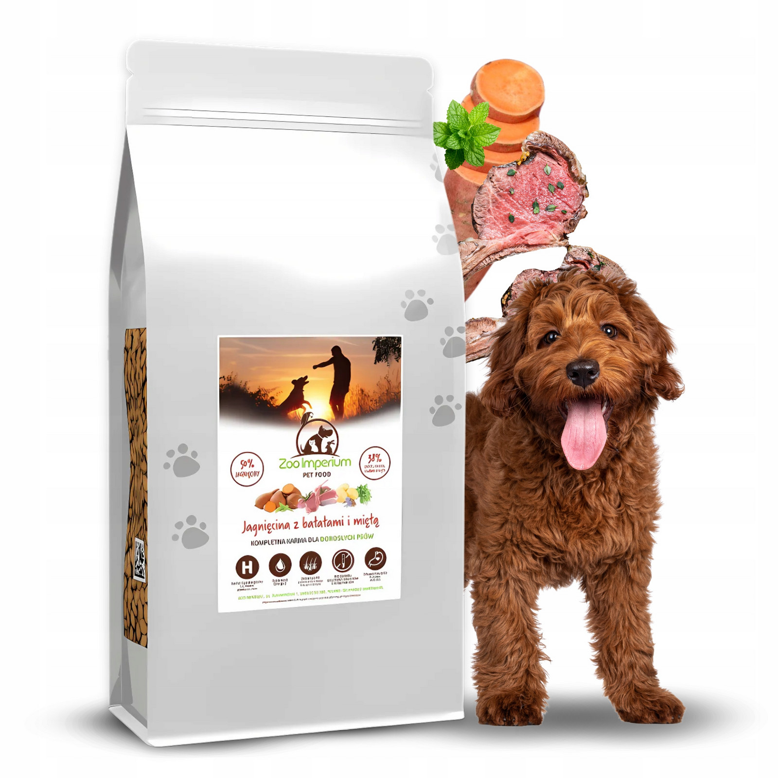 Suché Krmivo pro psa Zoo-Imperium Grain Free Jehněčí s batáty 12 kg