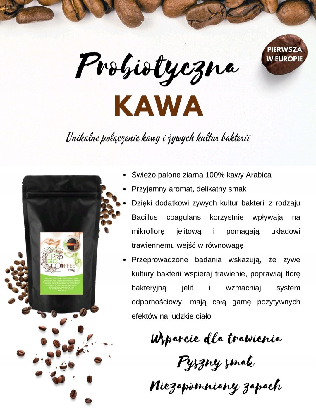 Káva zrnková Arabica Probiotická káva Probiotická káva zrnková 250g