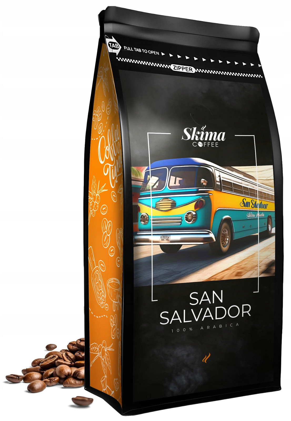 Káva zrnková 1 kg San Salvador 100% Arabica Čerstvá do kávovaru Dárek