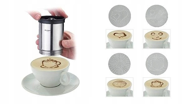 Westmark Zdobička na cappuccino, 4 motivy, nerez