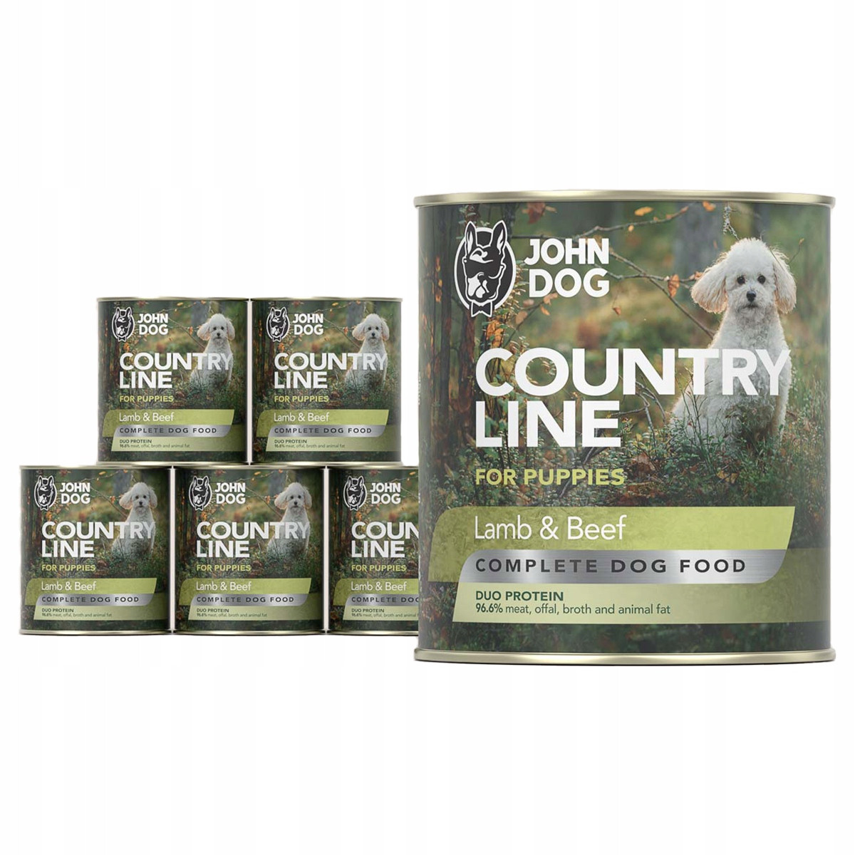 Vlhké krmivo pro štěňata John Dog Country jehněčí