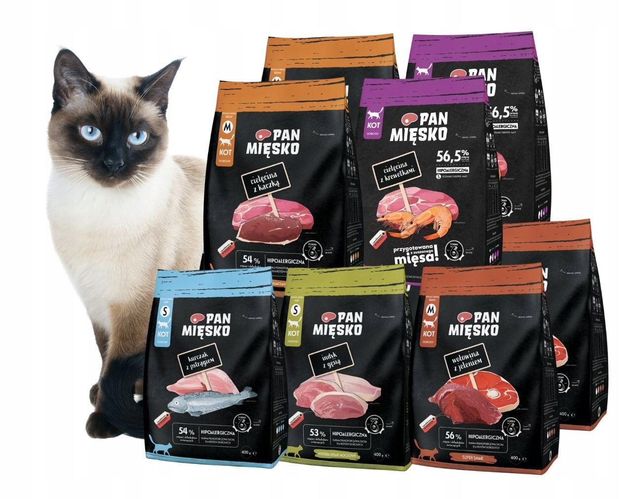 Pan Mięsko Krmivo suché pro kočky MIX Chutí 10 x 400 g křupky