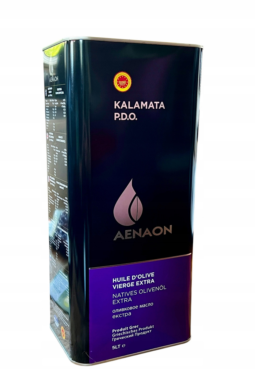 Olivový Olej Extra Virgine Kalamata P.d.o. 5 l Plechovka Aenaon Řecko