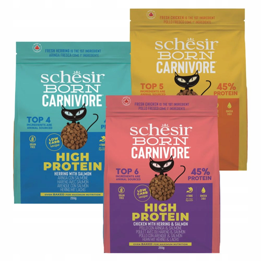 Suché Krmivo pro kočky Schesir Carnivore Mix Chutí 3x255 g