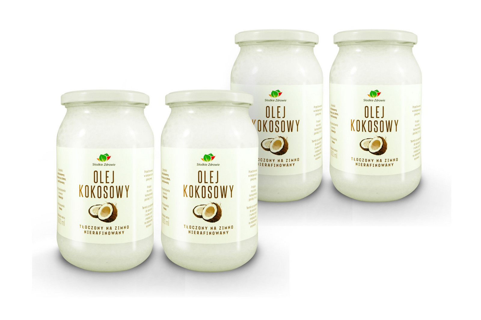 Kokosový Olej 4x 900ml Nerafinovaný Extra Virgin