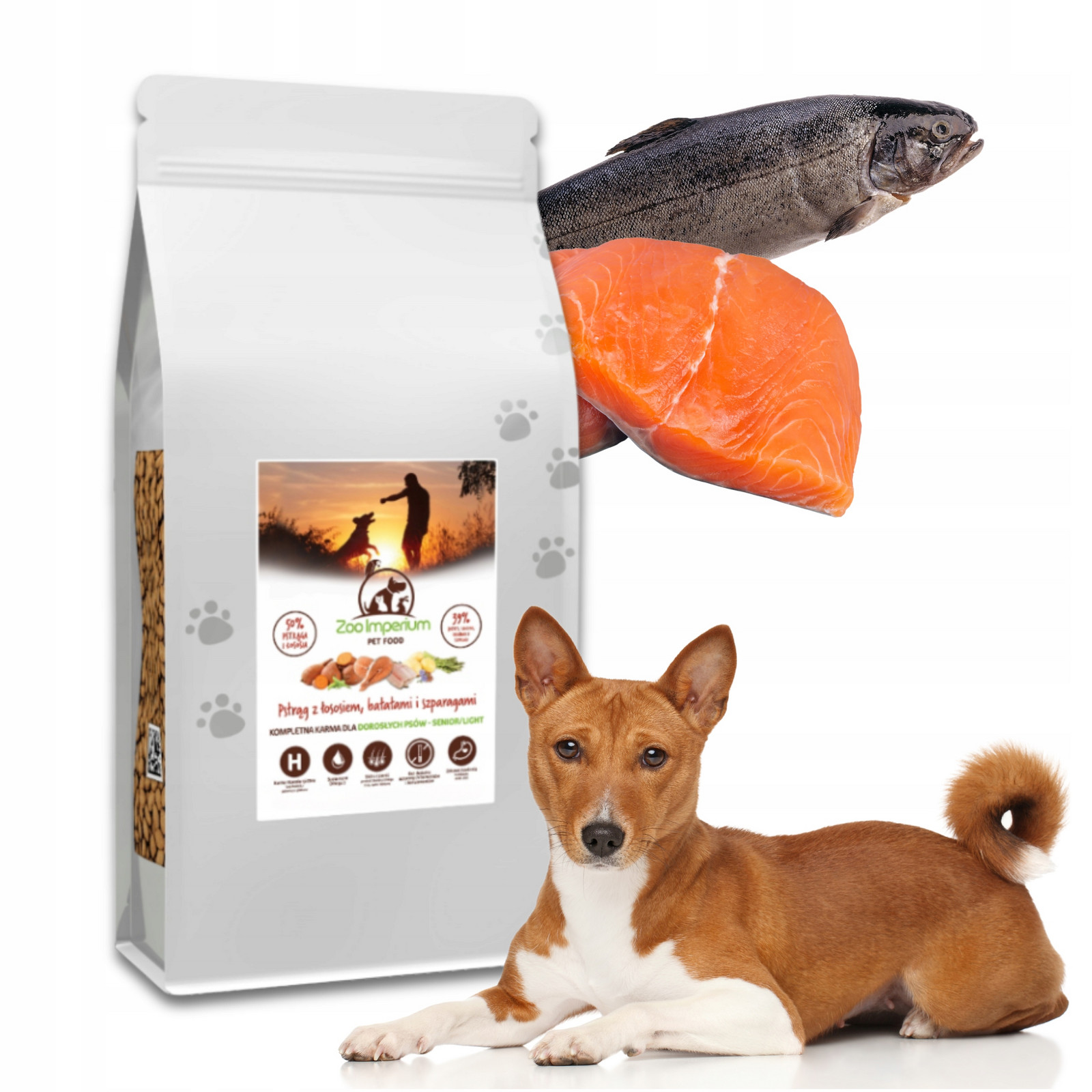 Suché Krmivo pro psa Zoo-Impérium Bezobilné Light Dospělý pes Pstruh 12 kg