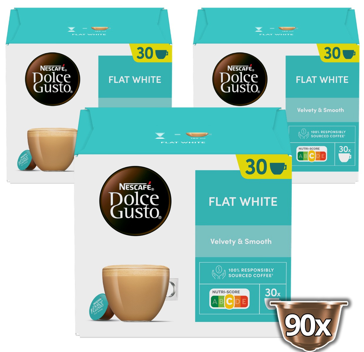 Kapsle pro Dolce Gusto Nescafe Flat White 90 ks
