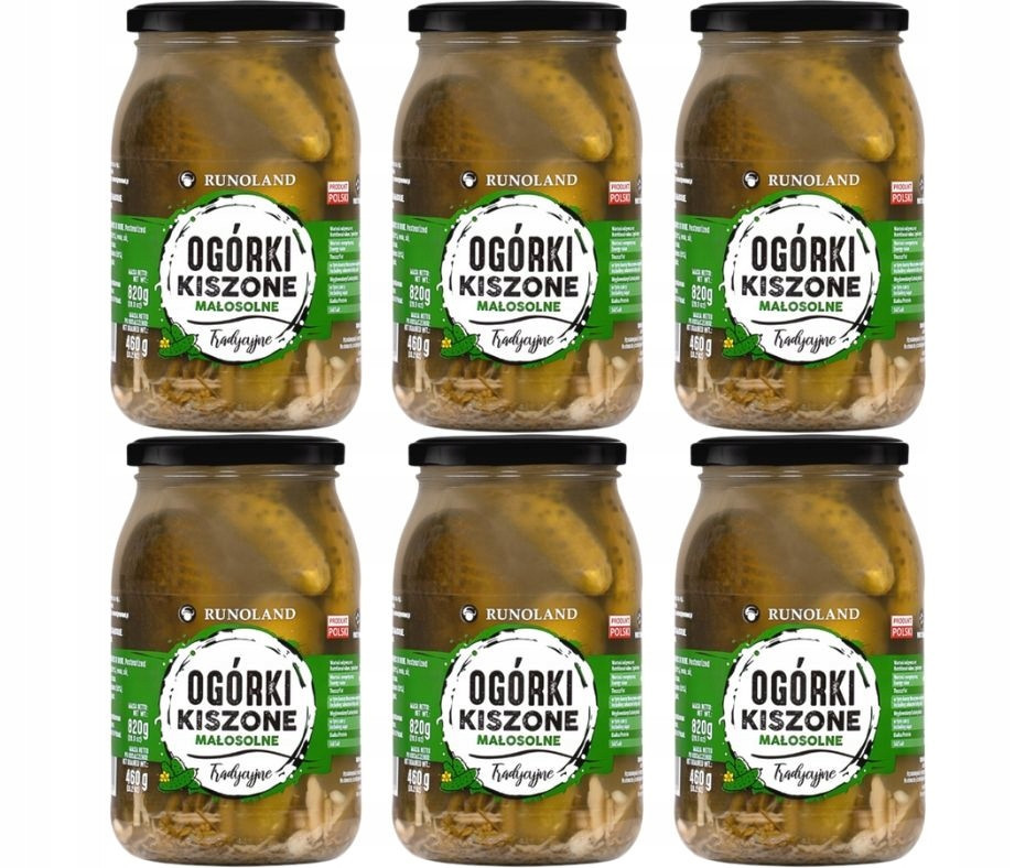6x Kysané okurky Malosolné Tradiční do salátů oběda 6x 820g Runoland