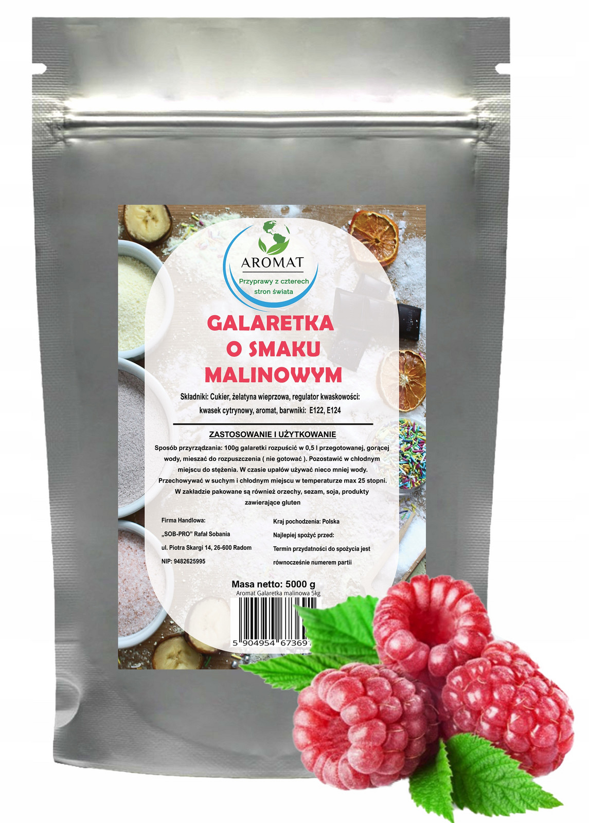 Želé S Malinovou Příchutí 5000 G Aromat Malina 5 Kg