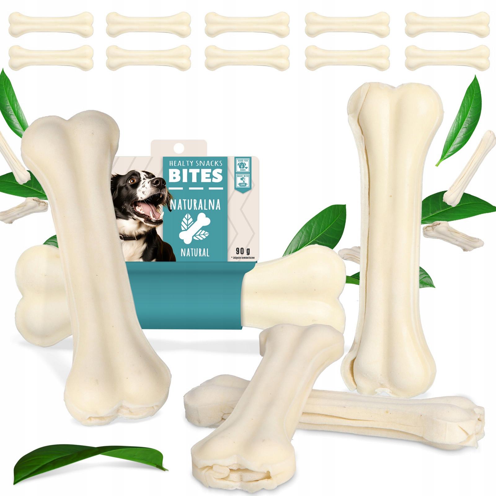10x Kost Psa lisovaná Přírodní 16 cm Hračka Pamlsek Smačky Žvýkací