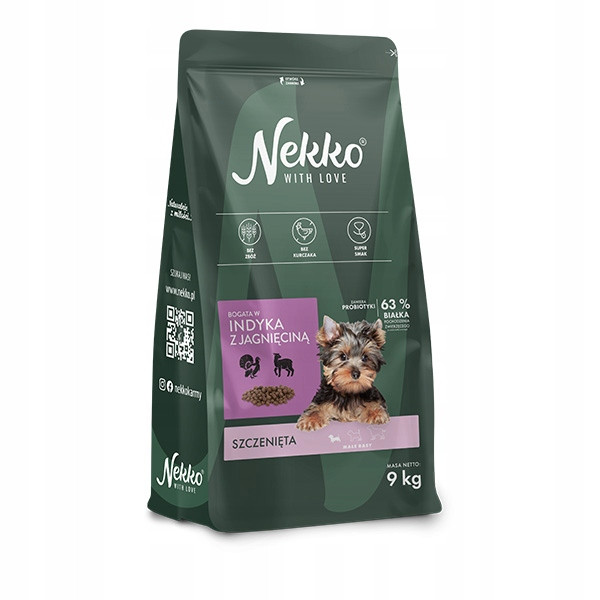 Nekko krmivo krmivo pro štěňata malých plemen Krůta Bezobilné jehněčí maso 9 kg