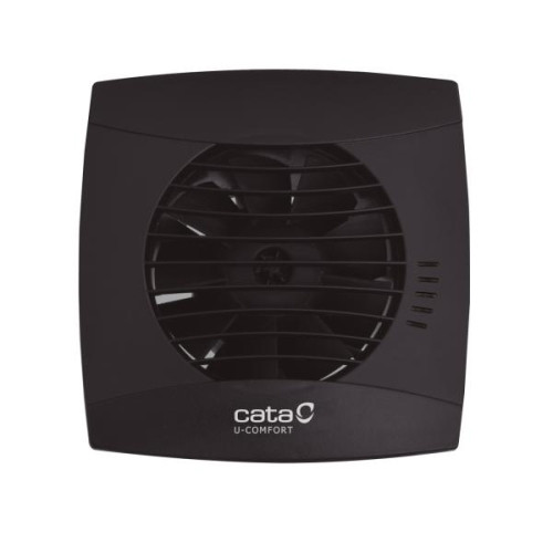 Axiální koupelnový ventilátor s časovým doběhem a hygrostatem CATA UC 10 BLACK HYGRO