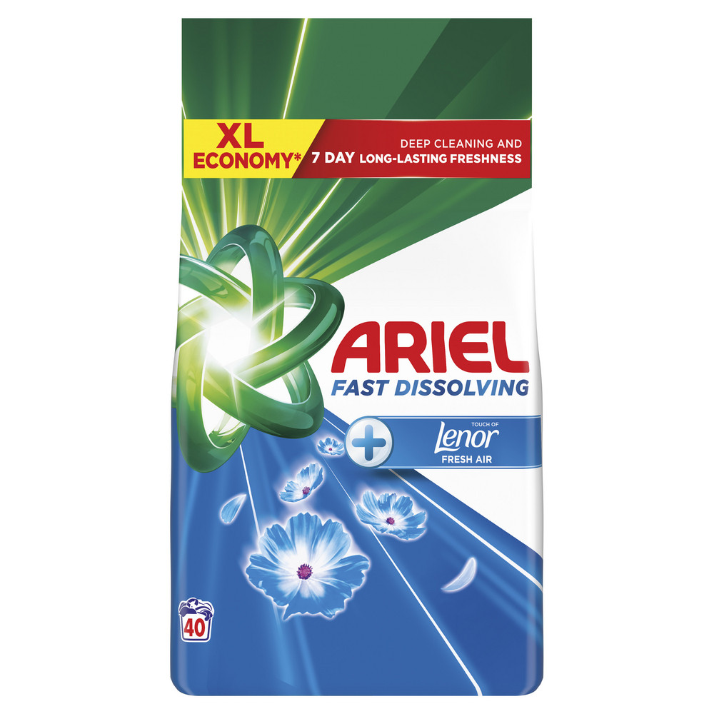ARIEL Prací prášek, + Touch Of Lenor Fresh Air, 40 praní, 2.2 kg