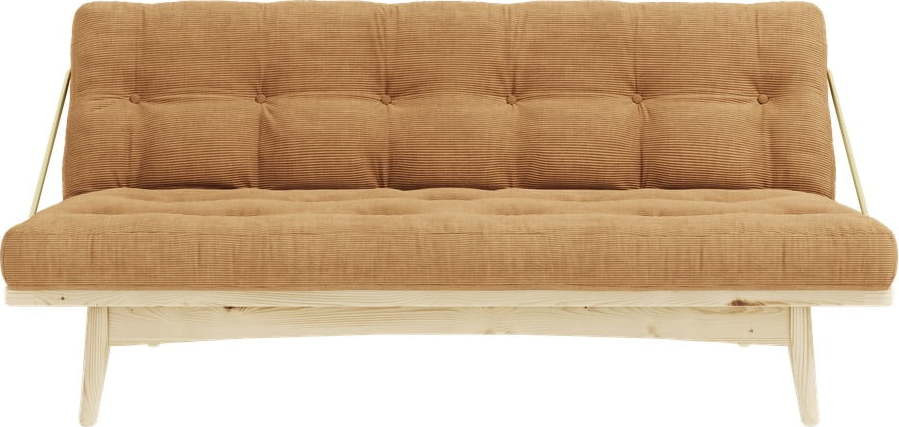 Manšestrová rozkládací pohovka v hořčicové barvě 190 cm Folk – Karup Design
