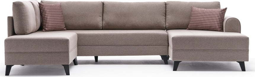 Béžová rohová pohovka do 