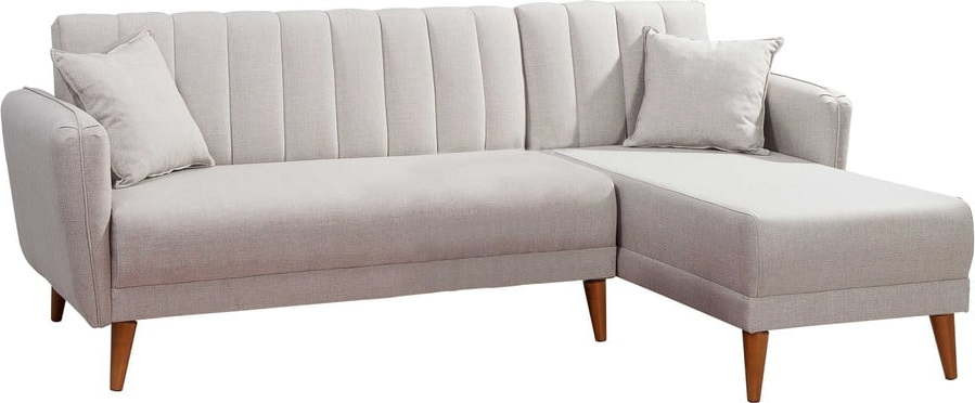 Bílá rozkládací rohová pohovka (pravý roh) Aqua – Balcab Home