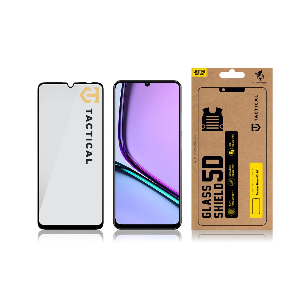 Ochranné tvrzené sklo Tactical Glass Shield 5D pro Realme Note 60 4G, černá