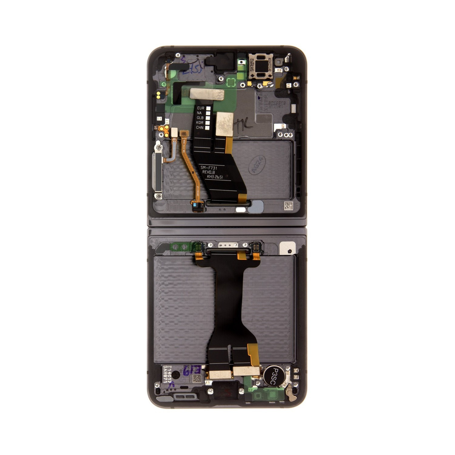 Samsung Galaxy Z Flip5 5G (F731) Graphite LCD display + Dotyk + Přední Kryt (Service Pack)