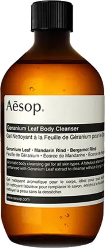 Aesop Osvěžující tělový čisticí gel Geranium Leaf (Body Cleanser) 500 ml s uzávěrem